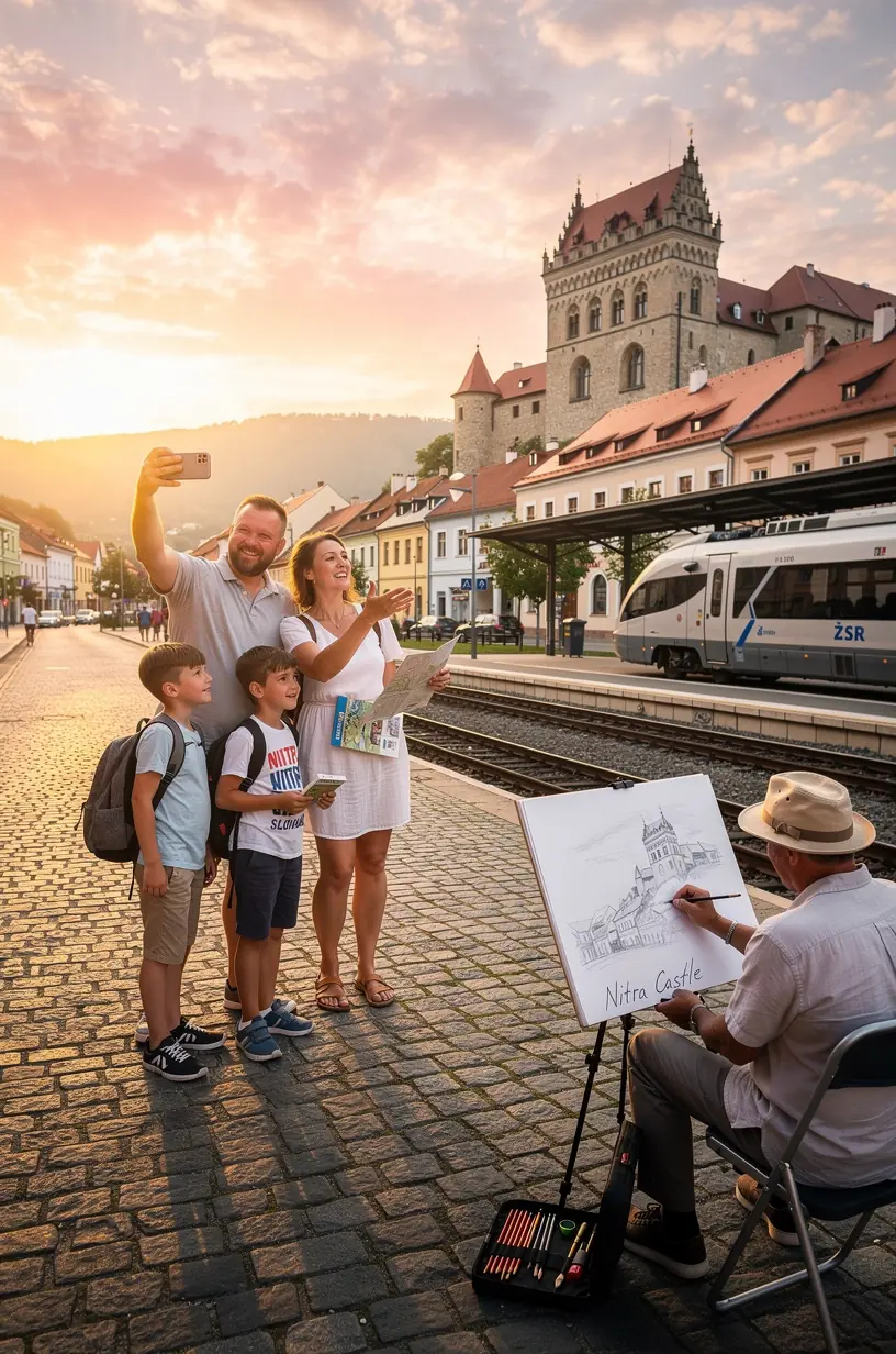 Interiér pohodlného vlaku s miestami na sedenie a výhľadom na okolitú prírodu.